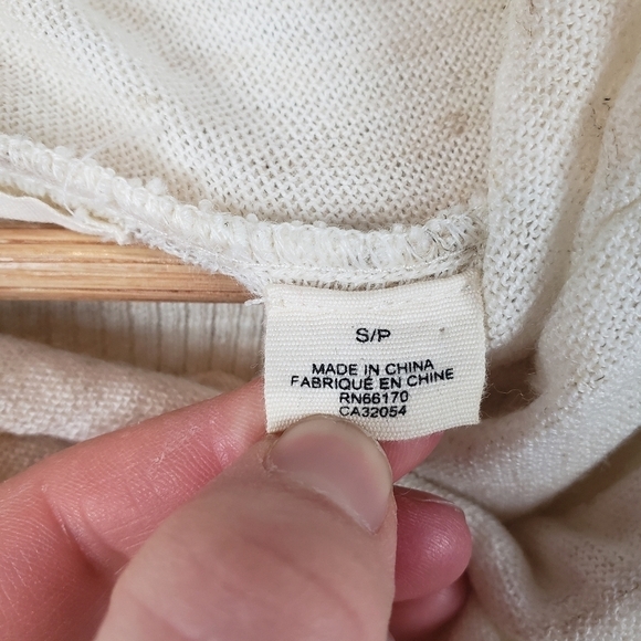 Anthropologie Sleeping on Snow Turtleneck Wool Linen Sweater Cream Size Small - Picture 6 of 8